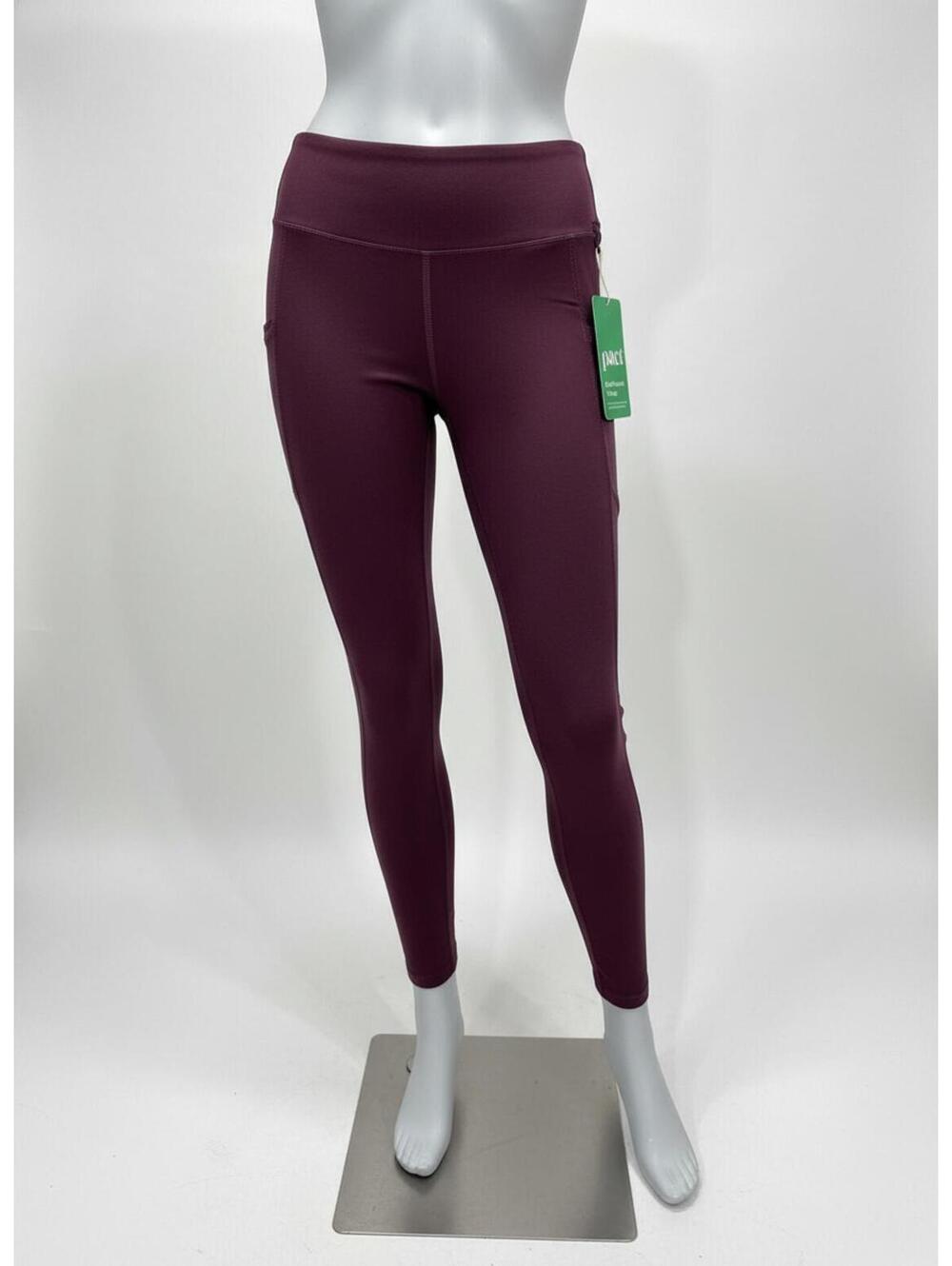 Pact Maroon Organic Cotton Athleisure Leggings XS Flawed